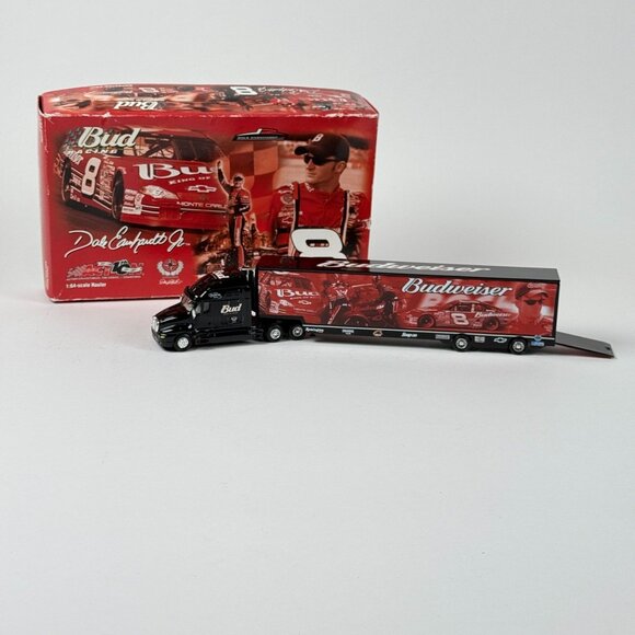 Dale Earnhardt Jr. 2002 Budweiser Nascar Action Hauler Diecast Truck & Trailer - Picture 1 of 10